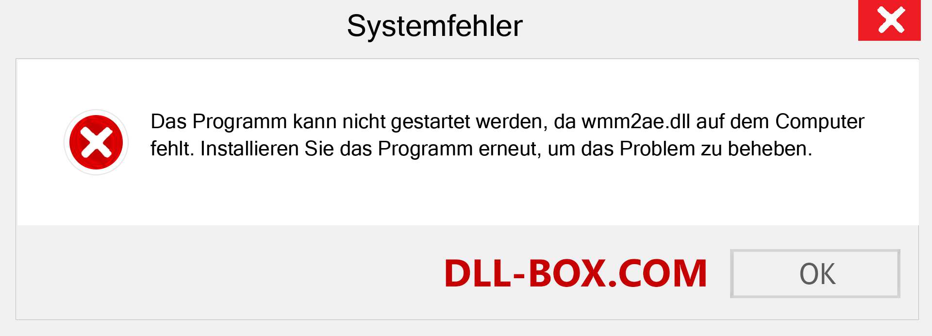 wmm2ae.dll-Datei fehlt?. Download für Windows 7, 8, 10 - Fix wmm2ae dll Missing Error unter Windows, Fotos, Bildern